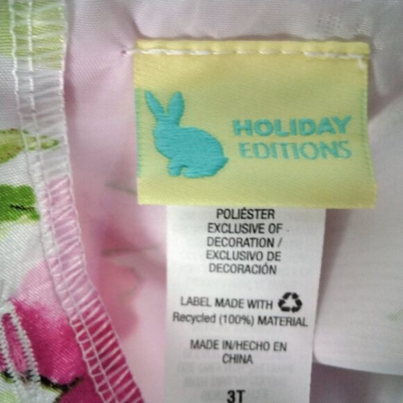 Rare Editions White Floral Dress Fuchsia Lace Overlay Tie Ribbon W/Rosebud Sz.3T - Picture 4 of 4